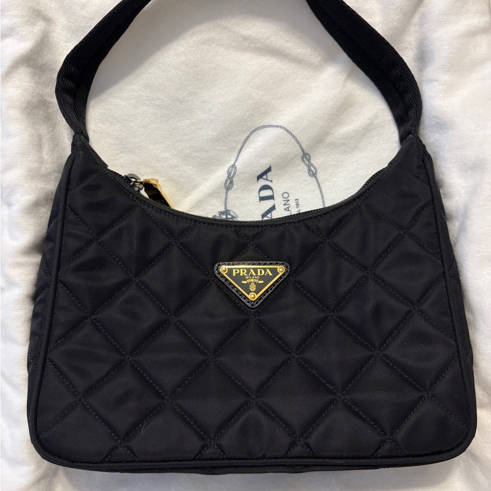 Prada Black Quilted Shoulder Bag